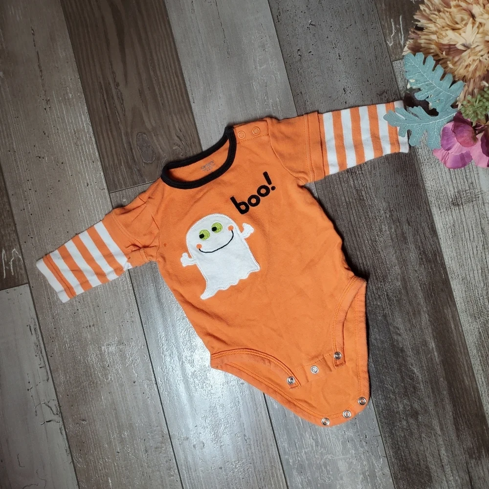 Carter's Size 3m Orange Long Sleeve Striped 